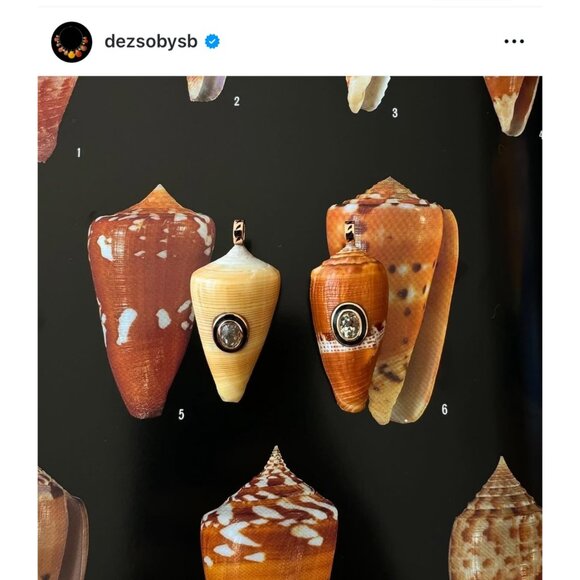 DEZSO BY SARA BELTRÁN Natural Shell Silimanite Necklace in Tan Leather New - Picture 8 of 8